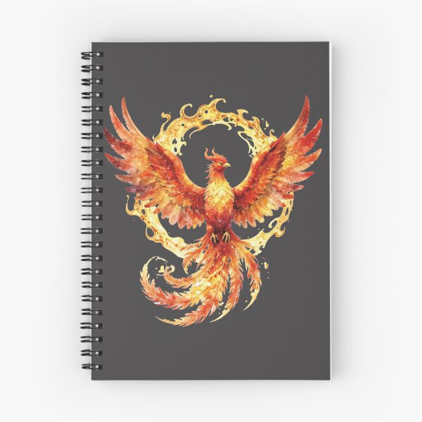Item preview, Phoenix rising from fire watercolor fantasy illustration designed and sold by WildArtIT.