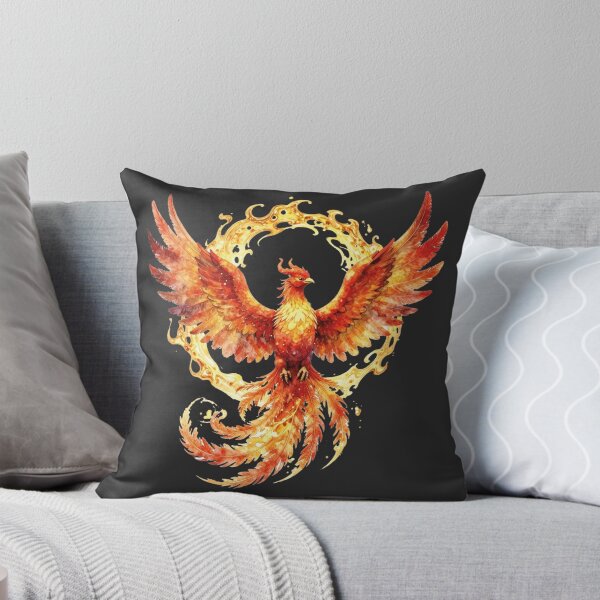 Item preview, Phoenix rising from fire watercolor fantasy illustration designed and sold by WildArtIT.