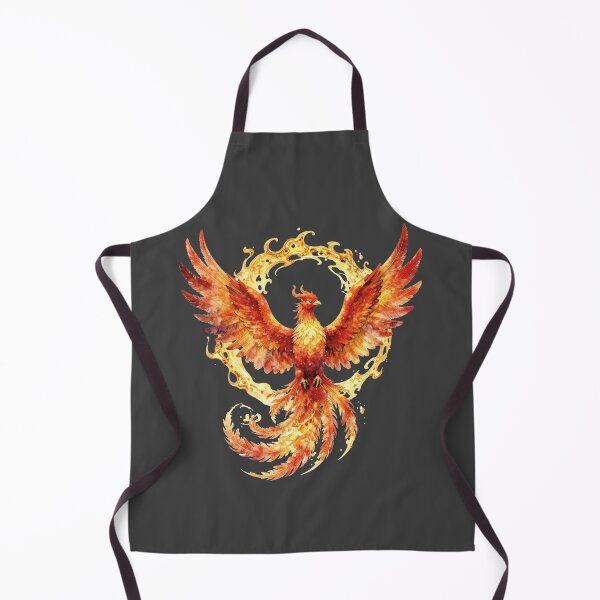 Item preview, Phoenix rising from fire watercolor fantasy illustration designed and sold by WildArtIT.