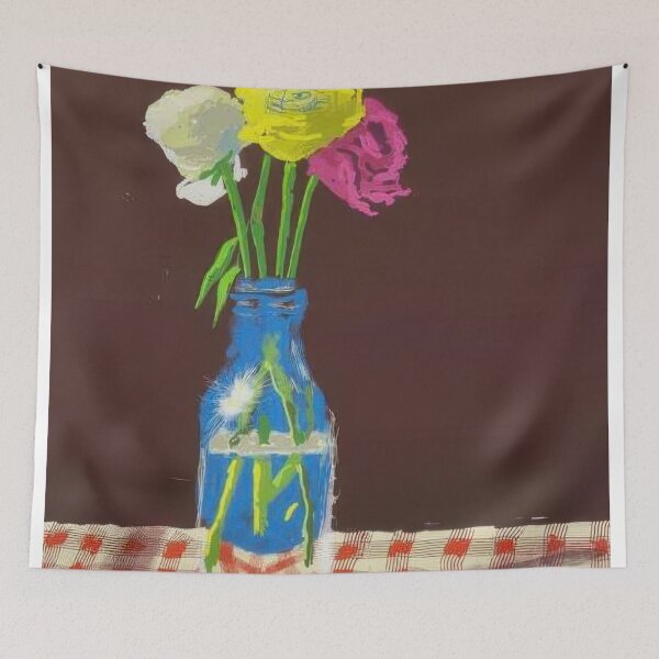 Item preview, David Hockney -  rd March , Flowers In A Milk Bottle - Signed Print by David Hockney undefinedr designed and sold by LILLIANSTRANGEy.