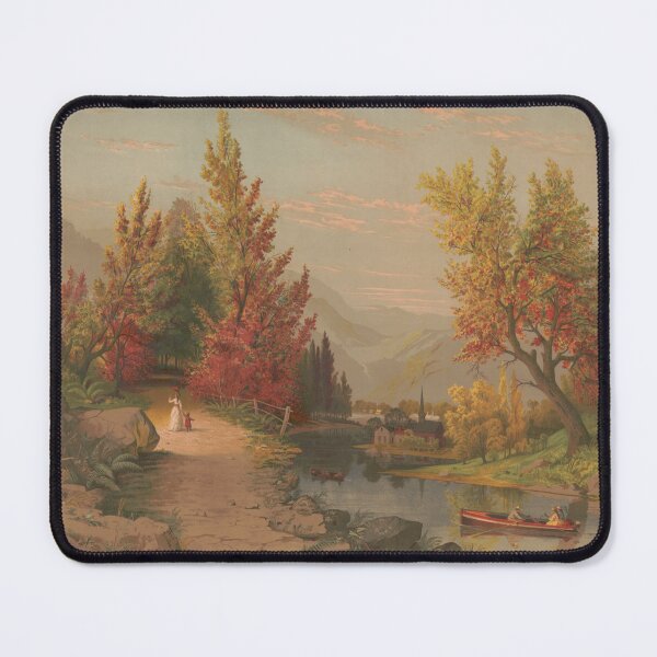 Item preview, Antique Autumn on the Lehigh River Landscape 1882 designed and sold by Antique Science Press.