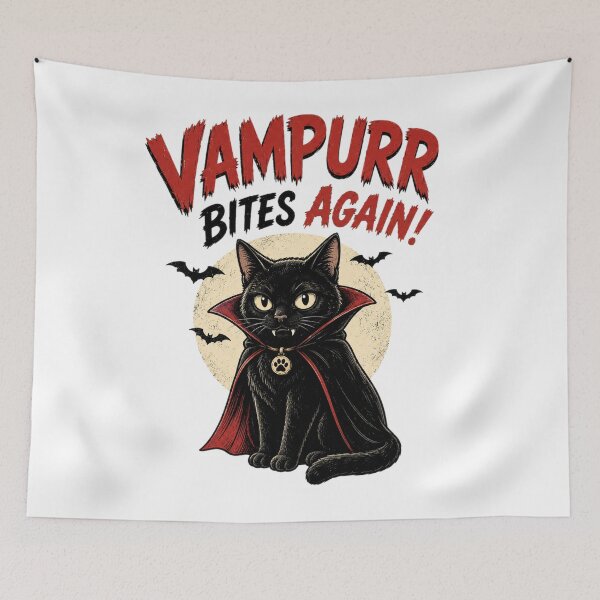 Item preview, Vampurr Bites Again Funny Cat designed and sold by MotylekAnia.