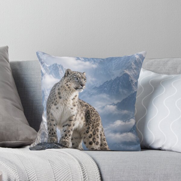 Item preview, Snow Leopard on Mountain Peak Wildlife Art designed and sold by ShieldRockPrints.