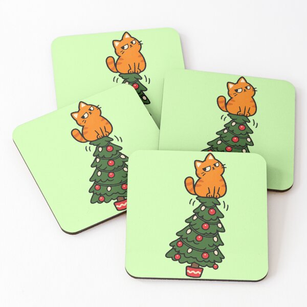 Item preview, Funny Orange Cat Christmas Tree designed and sold by MewMade.