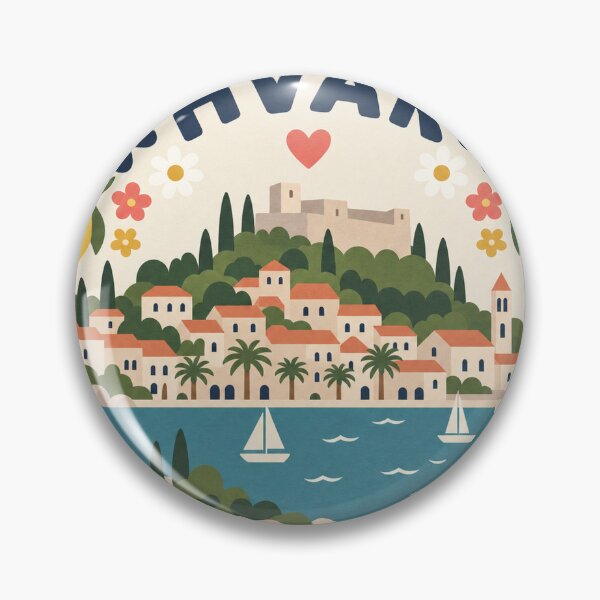 Item preview, Hvar Croatia Travel Souvenir Modern Folk Art designed and sold by VisualArtsOasis.