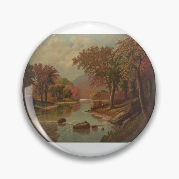 Item preview, Vintage Autumn on the Wissahickon Lithograph 1880 designed and sold by Antique Science Press.