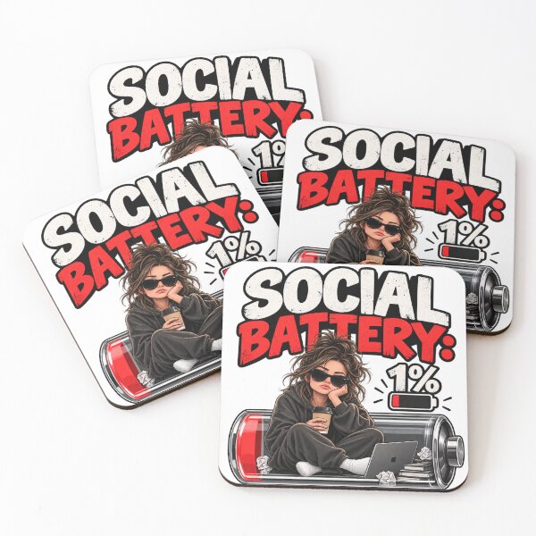 Item preview, Social Battery Running on 1% designed and sold by ArtikaCreative.