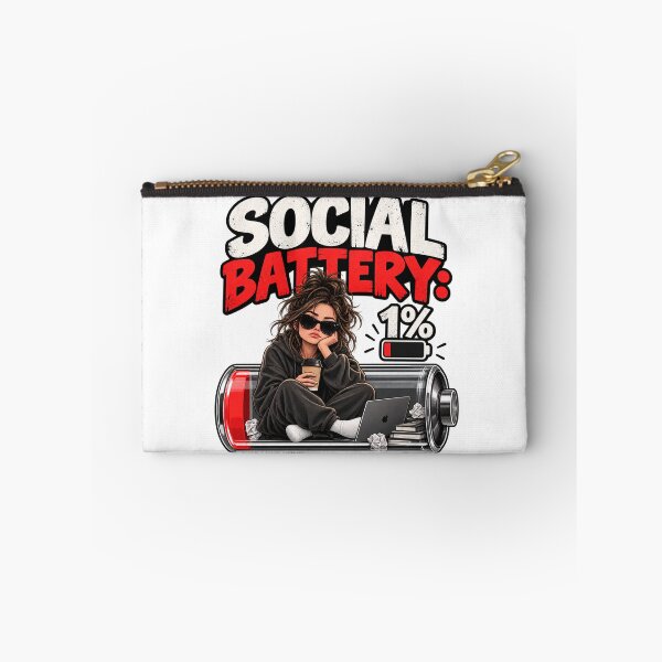 Item preview, Social Battery Running on 1% designed and sold by ArtikaCreative.