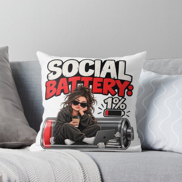 Item preview, Social Battery Running on 1% designed and sold by ArtikaCreative.