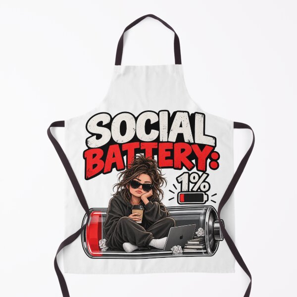 Item preview, Social Battery Running on 1% designed and sold by ArtikaCreative.
