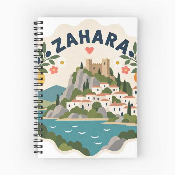 Item preview, Zahara Spain Travel Souvenir Modern Folk Art designed and sold by VisualArtsOasis.