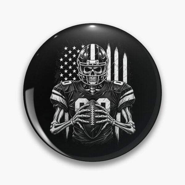 Item preview, Skeleton Football Player American Flag Distressed Black White Number 00 Sports Horror Apparel designed and sold by slmfams.