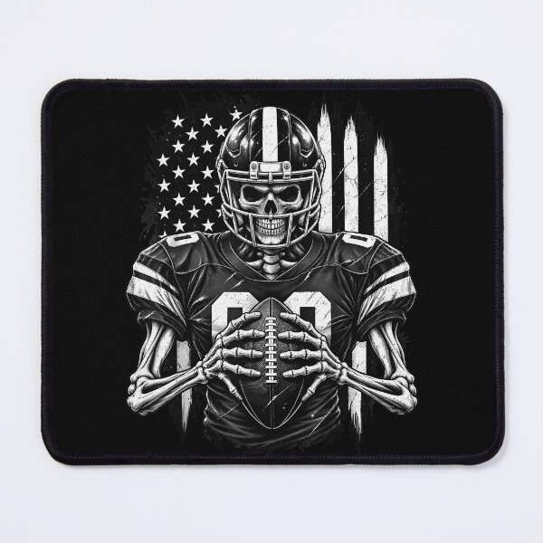 Item preview, Skeleton Football Player American Flag Distressed Black White Number 00 Sports Horror Apparel designed and sold by slmfams.