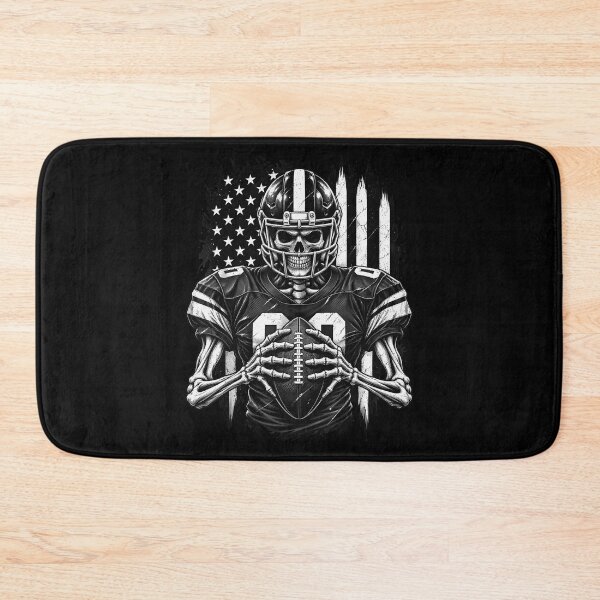 Item preview, Skeleton Football Player American Flag Distressed Black White Number 00 Sports Horror Apparel designed and sold by slmfams.