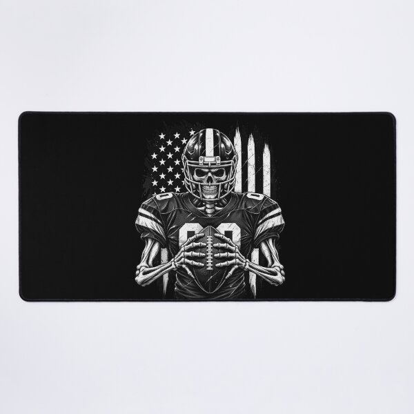 Item preview, Skeleton Football Player American Flag Distressed Black White Number 00 Sports Horror Apparel designed and sold by slmfams.