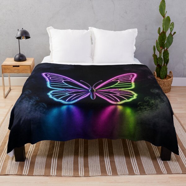 Item preview, Neon Butterfly Cyberpunk Glow Art designed and sold by Breezes-of-Ida.