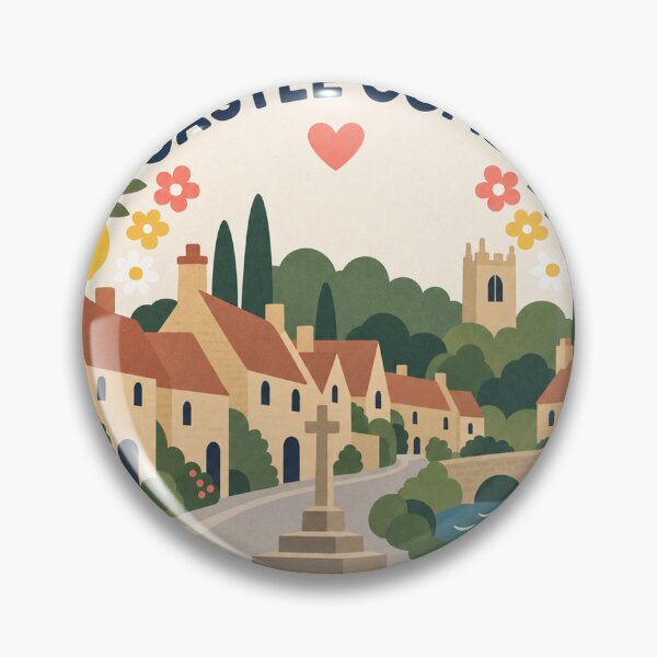 Item preview, Castle Combe England Travel Souvenir Modern Folk Art designed and sold by VisualArtsOasis.
