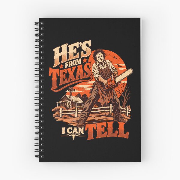 Item preview, Hes From Texas I Can Tell Leatherface Chainsaw Sunset Rural House Horror Movie Fan Apparel designed and sold by slmfams.