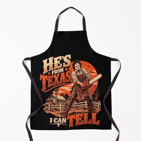 Item preview, Hes From Texas I Can Tell Leatherface Chainsaw Sunset Rural House Horror Movie Fan Apparel designed and sold by slmfams.