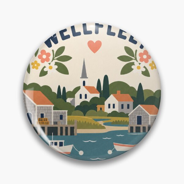 Item preview, Wellfleet USA Travel Souvenir Modern Folk Art designed and sold by VisualArtsOasis.