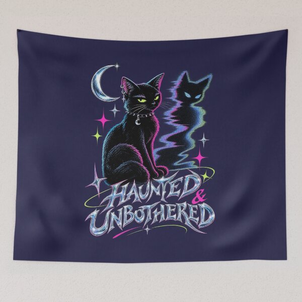 Item preview, Haunted & Unbothered – Spooky Black Cat Halloween. designed and sold by Endless7Art.
