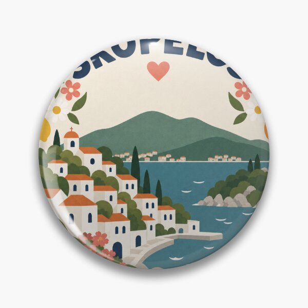 Item preview, Skopelos Greece Travel Souvenir Modern Folk Art designed and sold by VisualArtsOasis.
