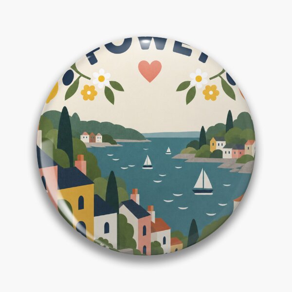 Item preview, Fowey England Travel Souvenir Modern Folk Art designed and sold by VisualArtsOasis.