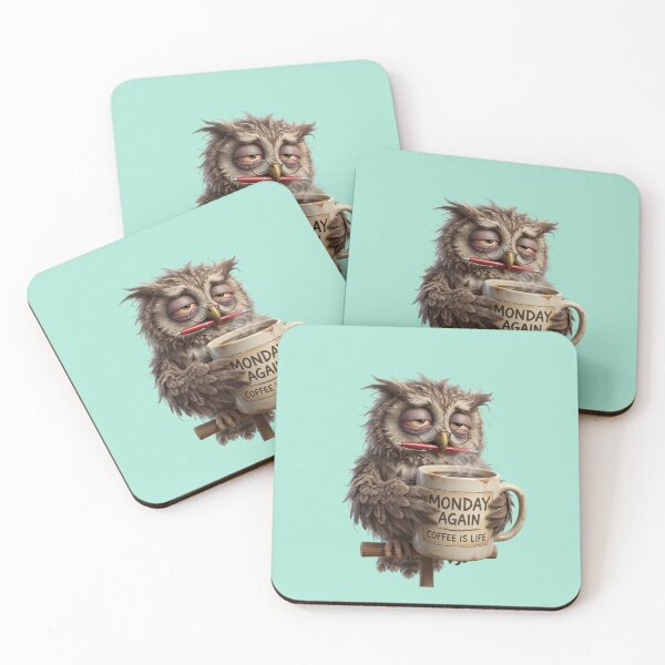 Item preview, Funny 3D Owl Teacher Drinking Coffee - School Humor designed and sold by CoffeeAndChao.