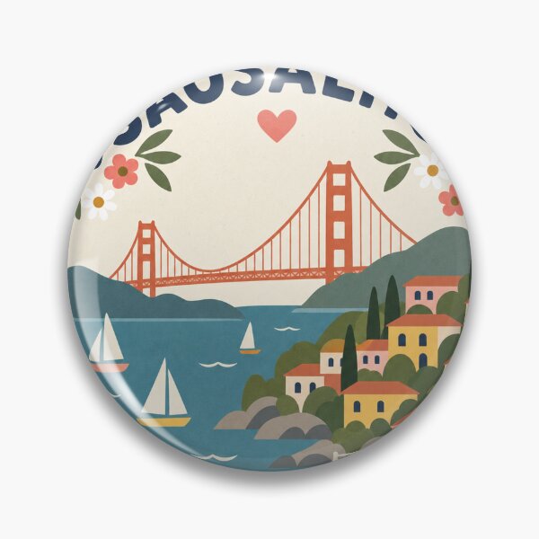 Item preview, Sausalito USA Travel Souvenir Modern Folk Art designed and sold by VisualArtsOasis.