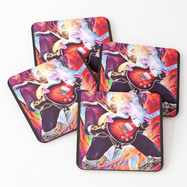 Item preview, Psychedelic Rock Guitarist Fire Art designed and sold by RetroGalaxies.