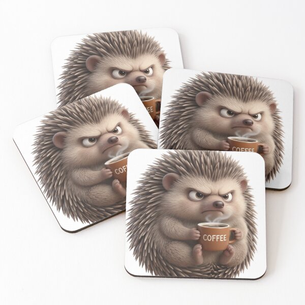 Item preview, Funny 3D Hedgehog Drinking Coffee - Introvert Quote designed and sold by CoffeeAndChao.