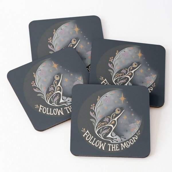 Item preview, Follow the Moon – Original Frog and Celestial Botanical Illustration designed and sold by dannydesignerco.