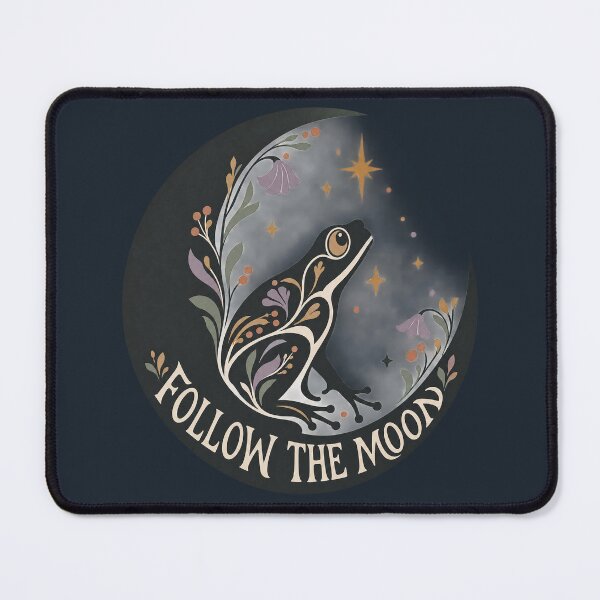 Item preview, Follow the Moon – Original Frog and Celestial Botanical Illustration designed and sold by dannydesignerco.