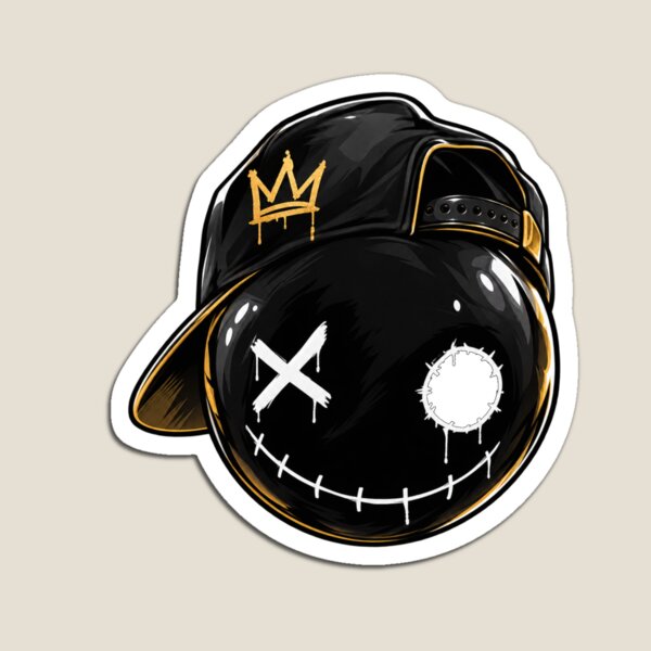 Item preview, BuBu La Street Black Gold Graffiti Face Streetwear Urban Art designed and sold by PLUSHIWORLDtm.