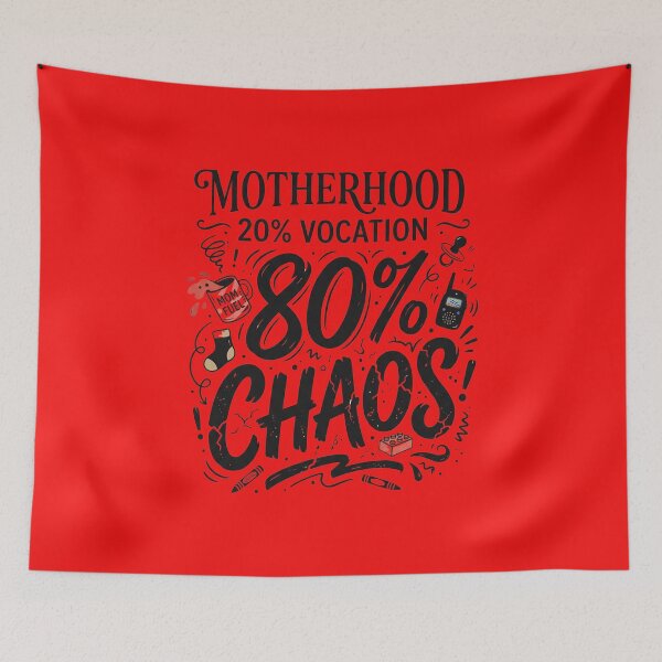 Item preview, Motherhood 20% Vocation 80% Chaos - Parenting Humor designed and sold by CoffeeAndChao.