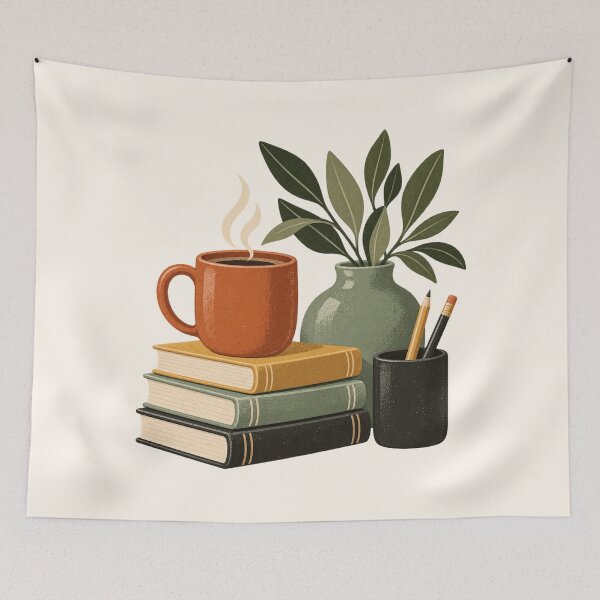 Item preview, Cozy Reading Corner Vintage Study Aesthetic designed and sold by Mostafa Studio.