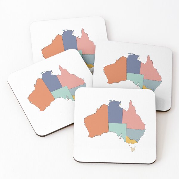 Item preview, Orange & Blue States Australia Map - Colourful States Line Art designed and sold by iampaulmorris.