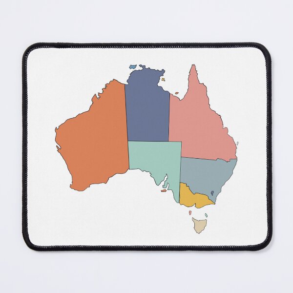 Item preview, Orange & Blue States Australia Map - Colourful States Line Art designed and sold by iampaulmorris.
