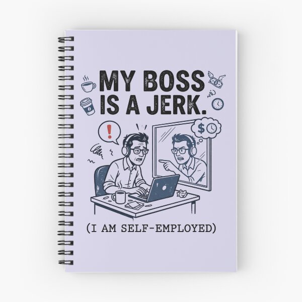 Item preview, Funny Freelancer Quote: My Boss Is A Jerk Self-Employed designed and sold by CoffeeAndChao.