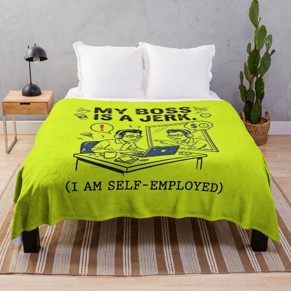 Item preview, Funny Freelancer Quote: My Boss Is A Jerk Self-Employed designed and sold by CoffeeAndChao.