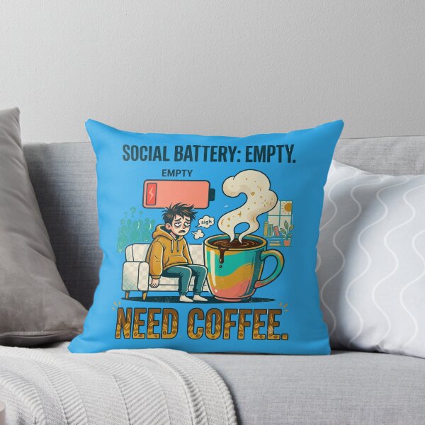 Item preview, Social Battery Empty Need Coffee Funny Introvert. designed and sold by CoffeeAndChao.