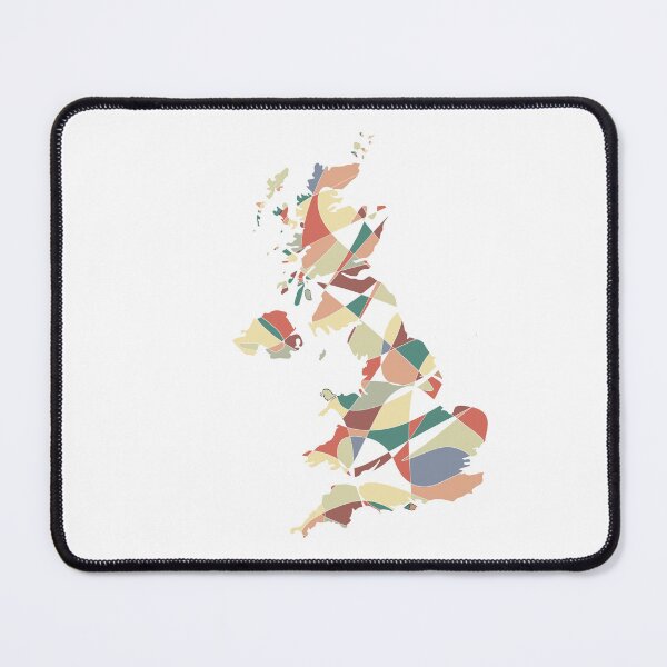 Item preview, Blue & Yellow Shard UK Map - Colourful Counties Line Art designed and sold by iampaulmorris.