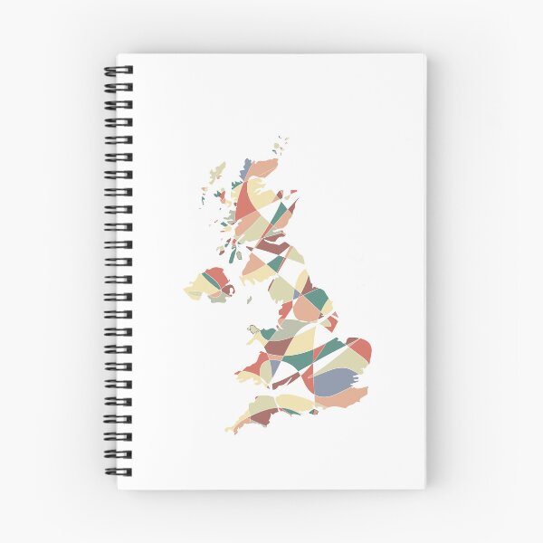 Item preview, Blue & Yellow Shard UK Map - Colourful Counties Line Art designed and sold by iampaulmorris.