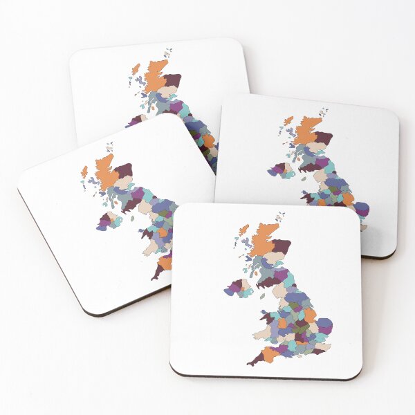 Item preview, Pastel UK Map - Colourful Counties Line Art designed and sold by iampaulmorris.