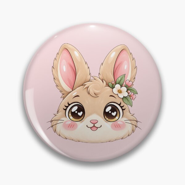 Item preview, Cute Kawaii Bunny with Flowers – Sweet Cottagecore Rabbit designed and sold by HO•Designs.