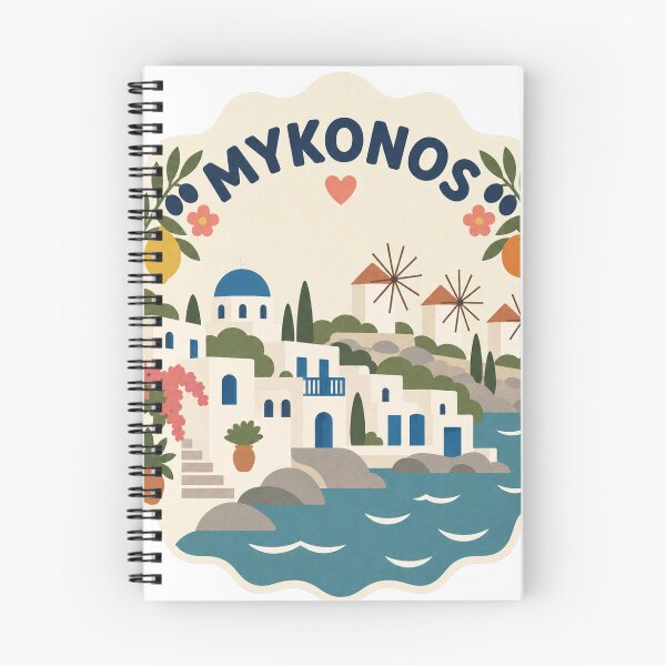 Item preview, Mykonos Greece Travel Souvenir Modern Folk Art designed and sold by VisualArtsOasis.