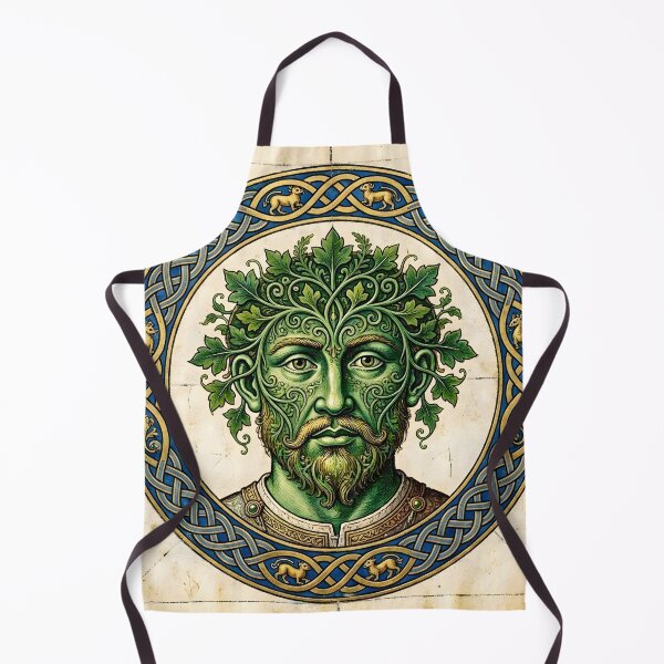 Item preview, Vintage Green Man Celtic Illuminated Manuscript Artwork designed and sold by Sybille-Yates.