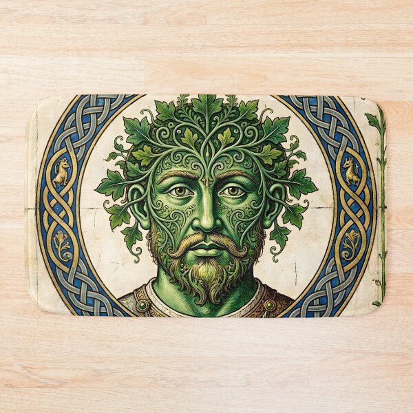 Item preview, Vintage Green Man Celtic Illuminated Manuscript Artwork designed and sold by Sybille-Yates.