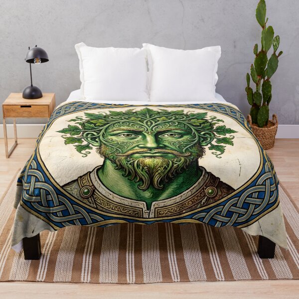Item preview, Vintage Green Man Celtic Illuminated Manuscript Artwork designed and sold by Sybille-Yates.