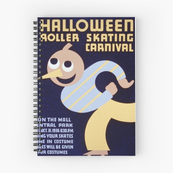 Item preview, Vintage Halloween Roller Skating Central Park WPA 1936 designed and sold by Antique Science Press.